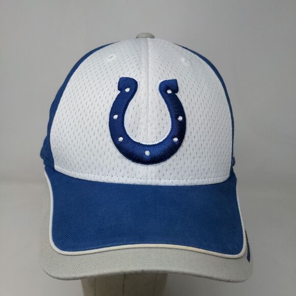 Reebok NFL Equipment Men's Strapback Hat Blue White Indianapolis Colts Logo - Picture 3 of 14